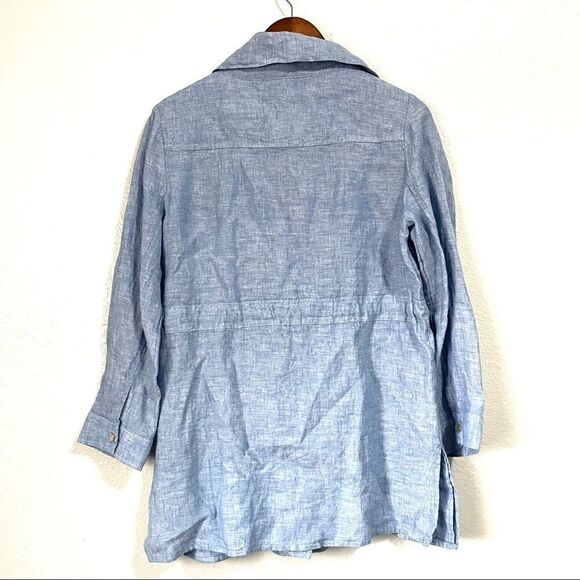 Chico’s 100% Linen Button Down Shirt Size 1P - Picture 3 of 5